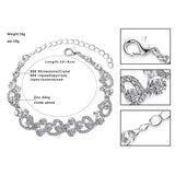 Crystal Bridal Jewelry Sets Heart Shape Wedding Necklace Earrings bracelet Sets