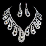 Bling teardrop Necklace and Earring set For Brides and Bridal Party