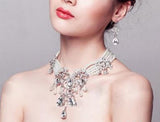 Crystal pearl bridal jewelry sets wedding necklace earrings  Wedding Jewelry