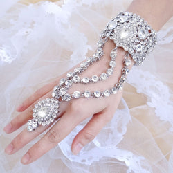 Teardrop Bridal Bangle Bracelet Ring Set Wedding Party Bridal Jewelry