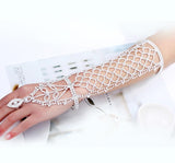 Crystal Bridal Hand Chain  Silver Wedding hand Arm Chain