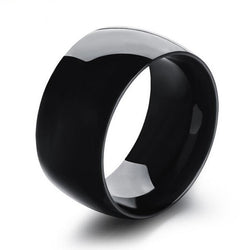 Black Stainless Steel Wedding Rings For Men Luxury 11.5MM Wide  Male Rings