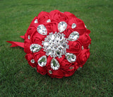 Rhinestones Wedding Bouquet Satin Crystal Bouquet Custom Wedding Bouquet
