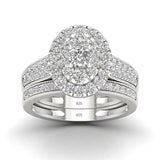 Romantic crystals extra large sized Zircon Ring Set Bridal Engagement rings