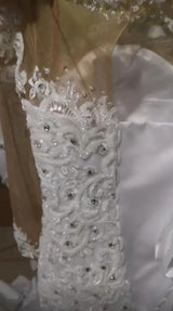 Corset crystal Lace  Mermaid Wedding Dress at Bling Brides Bouquet