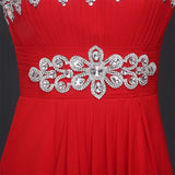 Red Evening prom Dresses Chiffon Party Dress at Bling Brides Bouquet