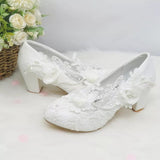 Bling Bridal Ellegant Lace and pearl Wedding Shoes