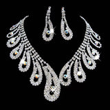 Bling teardrop Necklace and Earring set For Brides and Bridal Party