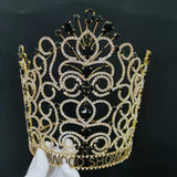 Pageant Tiras Large  black gold wedding Crowns