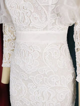 Lace long sleeved evening party mother of the bride dress