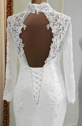 Lace long sleeve wedding dress