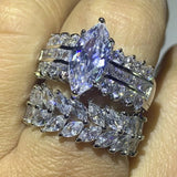 Marquise Wedding Bridal Ring Set Engagement Wedding  Rings