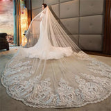 Cathedral  Long Wedding Veil White Ivory lace Bridal Veil