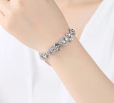 Crystal Bridal Jewelry Sets Heart Shape Wedding Necklace Earrings bracelet Sets