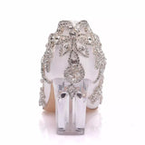 Bling Bridal  Crystal Wedding Shoees  Satin Silk Pumps