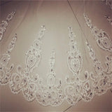 3 to 5 M Long Wedding Veil White Ivory Bling Sparkling Crystal Bridal Veil