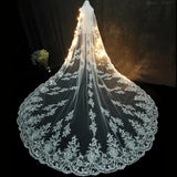 Bridal Veil With Comb Cathedral Lace Edge Elegant Veil
