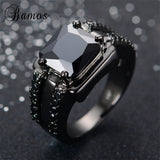 Black Gothic  Mens Wedding Rings Vintage  engagement Ring for men