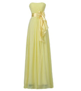 Long Chiffon Strapless Off the Shoulder High Waist With Cute Bow Prom Party