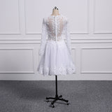 Two Pieces Lace A LINE Wedding Dresses with Detachable Train