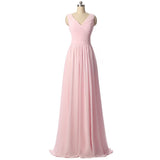 Long Chiffon V Neck Bridesmaid Dress At Bling Brides Bouquet - Online Bridal Store