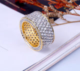 Zircon Round Wedding /engagement  Ring Full Iced Out Bling wedding ring for men