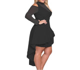 Cold shoulder party dress  with high low hem