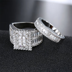 Princess cut  2 Pieces Wedding Ring Set  Engagement Rings For Women