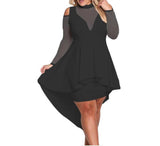 Cold shoulder party dress  with high low hem