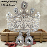 Rhinestone Crystal tiara wedding crown bridal 4 piece jewelry set