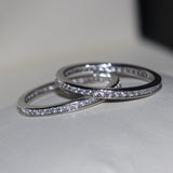 AAAAA zircon cz ring 925 Sterling Silver Women Engagement Wedding Band Ring set