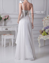 Chiffon Beach Wedding Dresses One Shoulder Bridal Gown