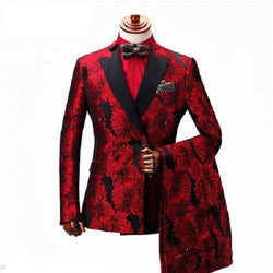 Mens  Double Breasted Suit  Men Tuxedo Prom Party Suits