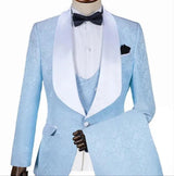 Mens Light Blue Wedding Suit Mens Tuxedo Prom Party Suits