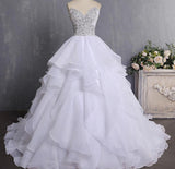 Bling Ball Gown Wedding Dress With Corset Back Ruffled Wedding Dresses