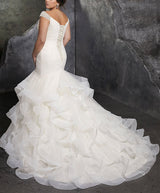 Beautiful organza and Tulle Plus Size Mermaid Wedding Dresses For Bride