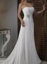 Pleat Chiffon Beach Wedding Dresses at Bling Brides Bouquet - Online Bridal Store
