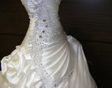 Extravagant Crystal Beaded Ruffles Sweetheart Ball Gown Princess Wedding Dresses