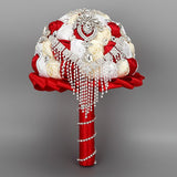 Waterfall Crystal bling bouquet bride jewelry Brooch Wedding Bouquet