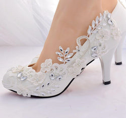 Bling Bridal Ellegant Lace and crystal Wedding Shoes
