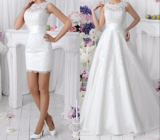 Lace Wedding Dress With Detachable Skirt at Bling Brides Bouquet online bridal store