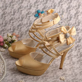 Bling Bridal Wedding Shoes Criss Cross ankle strap  Bridal Heels