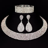 Australian crystal bling Necklace Earring, bracelet  and choker set For Brides and Bridal Party