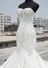 Mermaid Wedding Dress With Sparkling  crystals at Bling Brides Bouquet online Bridal Store