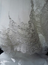 Cathedral Length Wedding veils with Lace edge color White/ Ivory