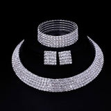 Austrian Crystal Wedding Necklace Choker Earring and bracelet set