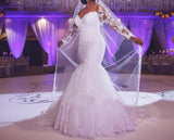 Long Sleeves Mermaid Lace Wedding Dress at Bling Brides Bouquet online Bridal Store