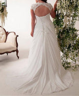 Chiffon Plus Size Beach Bridal Gown at Bling Brides Bouquet online Bridal Store