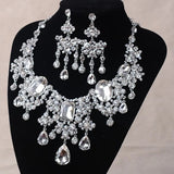 Bling Brides Gorgeous Large Rhinestone Crystal Bridal Tiara Necklace Earring Set
