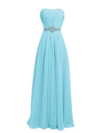 Evening  party prom dress with bling crystal waist and lace up back